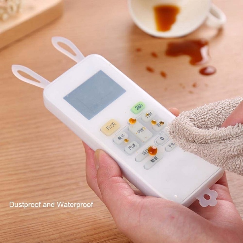Bọc điều khiển (remote) tivi, điều hòa bằng nhựa silicon dẻo trong suốt, tai thỏ