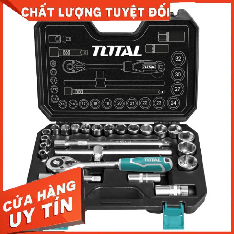 Bộ tuýp 25 chi tiết Total THT121251 [bảo hành chính hãng]