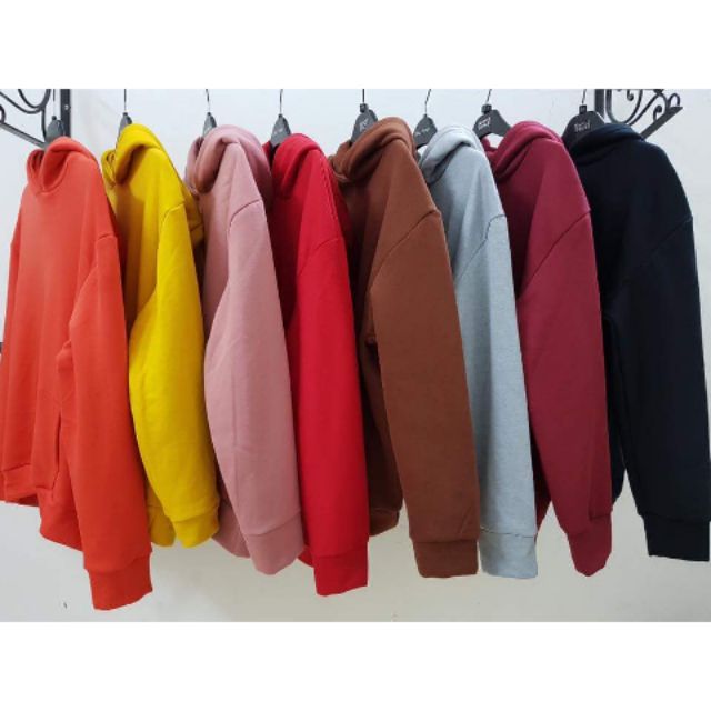 Áo Hoodie Basic Tay Dài Túi Bụng Kèm Video