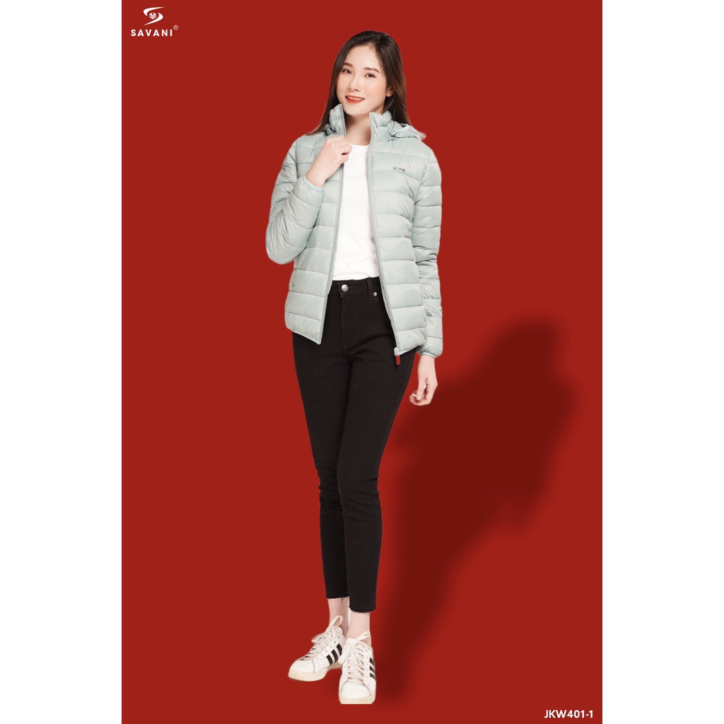 Áo phao nữ siêu nhẹ cao cấp SAVANI bông cotton ấm nhẹ cản gió chống nước