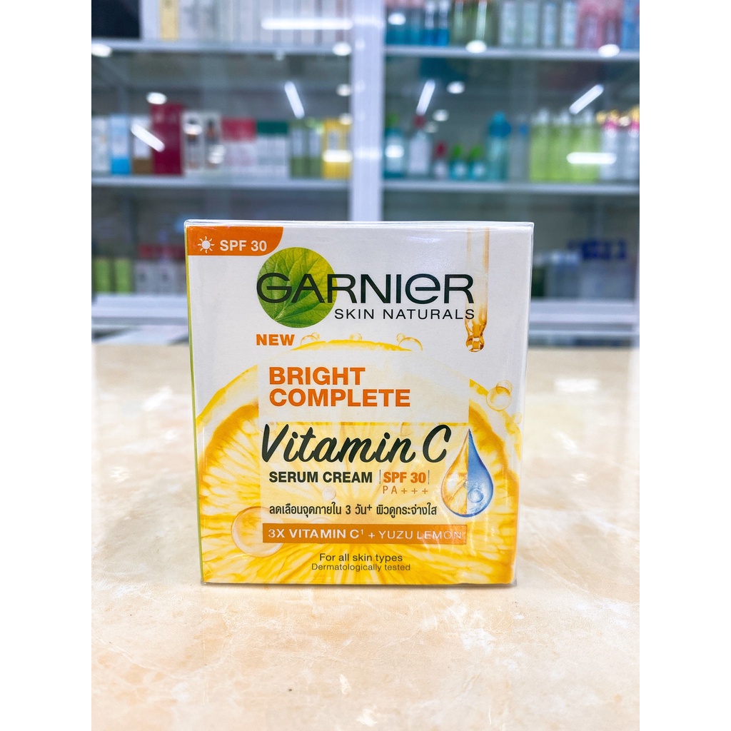 Kem Dưỡng Da Trắng Da Ban Ngày Hoặc Đêm Garnier Light Complete Vitamin C Serum Cream SPF30 50ml Chính Hãng Công Ty