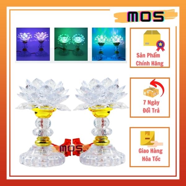 Đèn sen nhựa để bàn trang trí thờ cúng Mos Shop