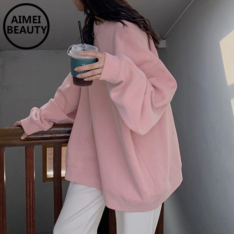 Áo Hoodie Cổ Tròn Dáng Rộng Phong Cách Hàn Quốc Thời Trang Mùa Thu 2021 Cho Nữ | WebRaoVat - webraovat.net.vn