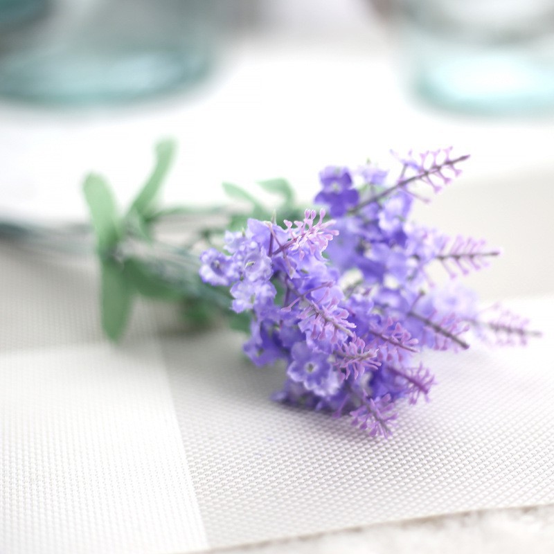 NHÁNH HOA LAVENDER 3 MÀU HOA GIẢ bằng lụa ĐẸP-decor trang trí nhà cửa, quán cafe, để bàn