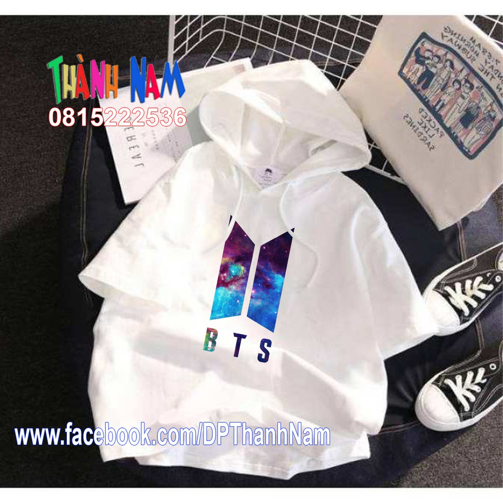 áo BTS, áo nhóm BTS, ao phông hoodie nhóm BTS dáng thụng tay lỡ