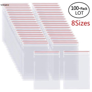 Set 100 túi zip nhựa trong suốt đựng thực phẩm