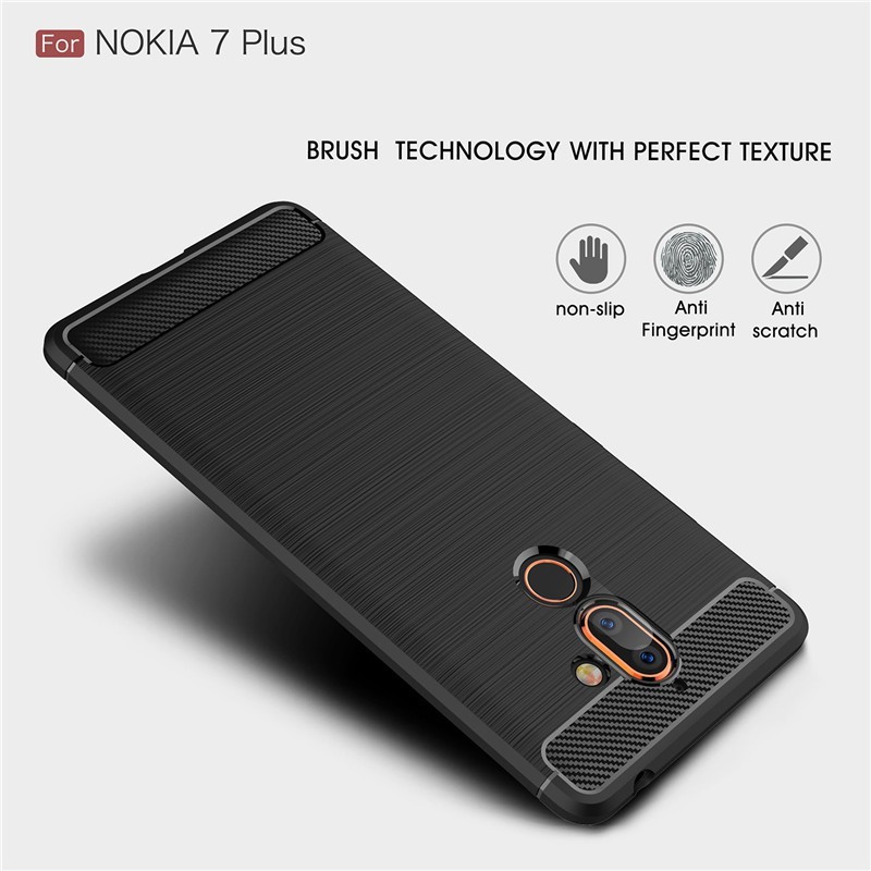 Ốp Điện Thoại Sợi Carbon Thời Trang Siêu Nhẹ Siêu Mỏng Cho Nokia 7/ 7 Plus Mới Nhất 2021