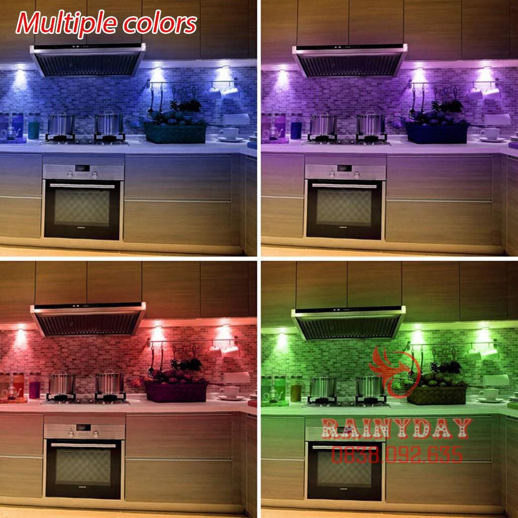 [FreeShip_Hàng Loại 1] Bộ 3 Đèn led dán gắn tường mini điều khiển từ xa thông minh chiếu sáng trang trí có 16 màu