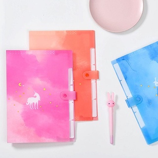Kẹp giấy A4/ bìa đựng tài liệu hồ sơ A4 nhiều ngăn chất liệu chống thấm nước họa tiết kỳ lân
