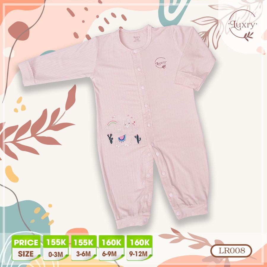 Body dài tay sơ sinh cho bé Luxry họa tiết Lạc Đà Lama Từ 0-12M