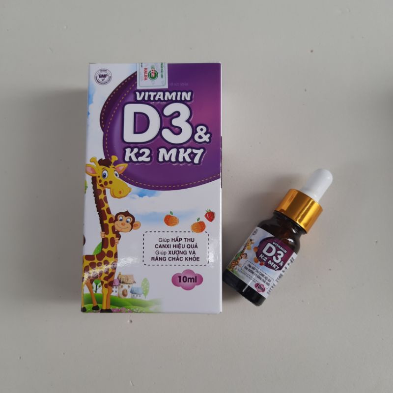 Vitamin D3 K2 MK7 nhỏ gọt chai 10ml dành cho trẻ từ 6 tháng tuổi