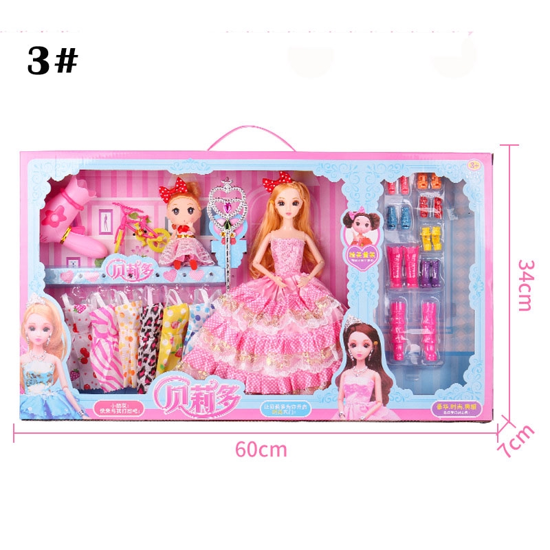 Bộ Đồ Chơi Búp Bê Barbie Đáng Yêu Cho Bé Gái