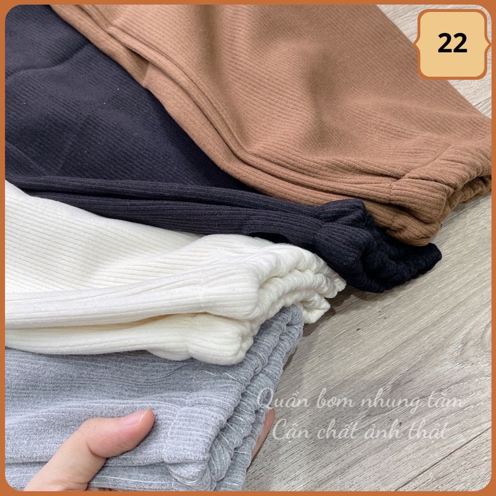 Quần Jogger Tăm Unisex Nam Nữ Nỉ Tăm Ống Rộng Cạp Chun Vải Dày Dặn
