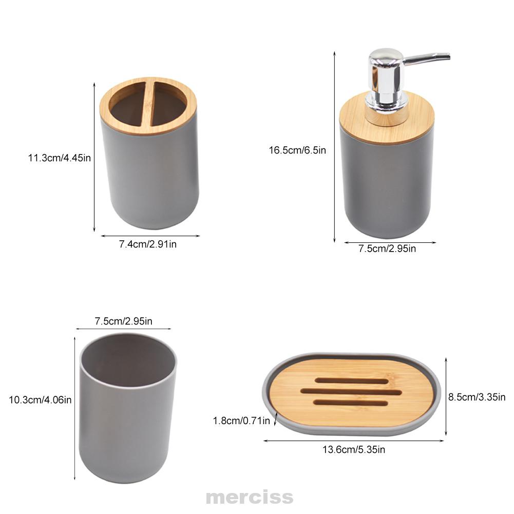 Set 4 Giá Đỡ Bàn Chải Đánh Răng Cốc Súc Miệng Phong Cách Bắc Âu Cho Phòng Tắm