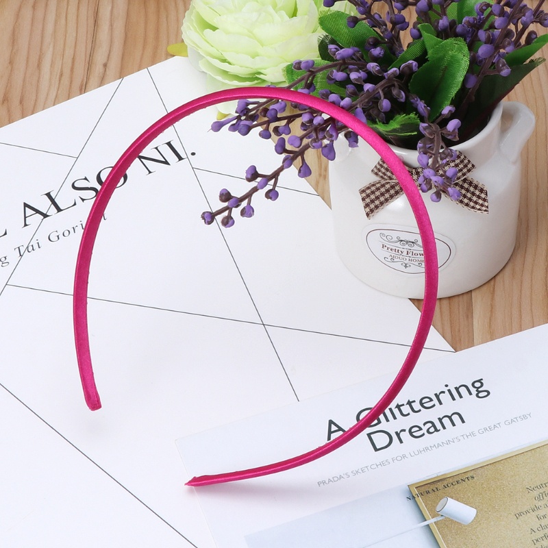 Set 10 Băng Đô Vải Satin Màu Trơn Thoáng Khí Thời Trang Cho Bé