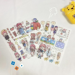 Bộ Sticker Trang Trí Sổ Lưu Niệm Hình Chú Gấu Đáng Yêu