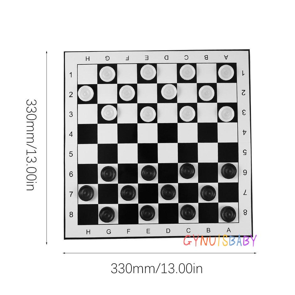 Plastic Checkers/Draughts Folding Chessboard International Chess Set Game Toy