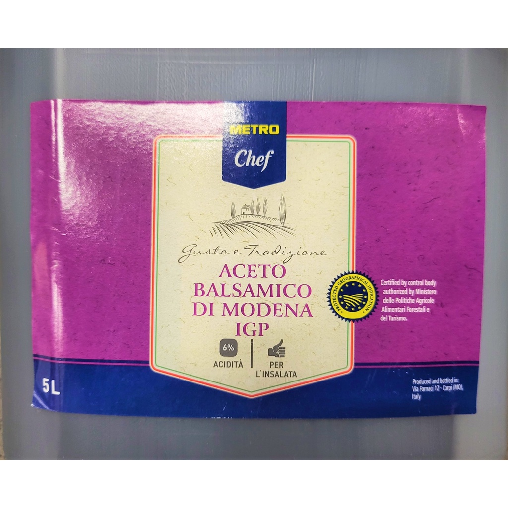 [BÌNH LỚN 5 Lít] GIẤM NHO [Italia] METRO CHEF Aceto Balsamico Di Modena (cff)