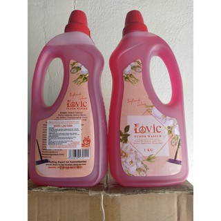 2 chai nước Lau sàn Lovic 1KG hương ly- quế