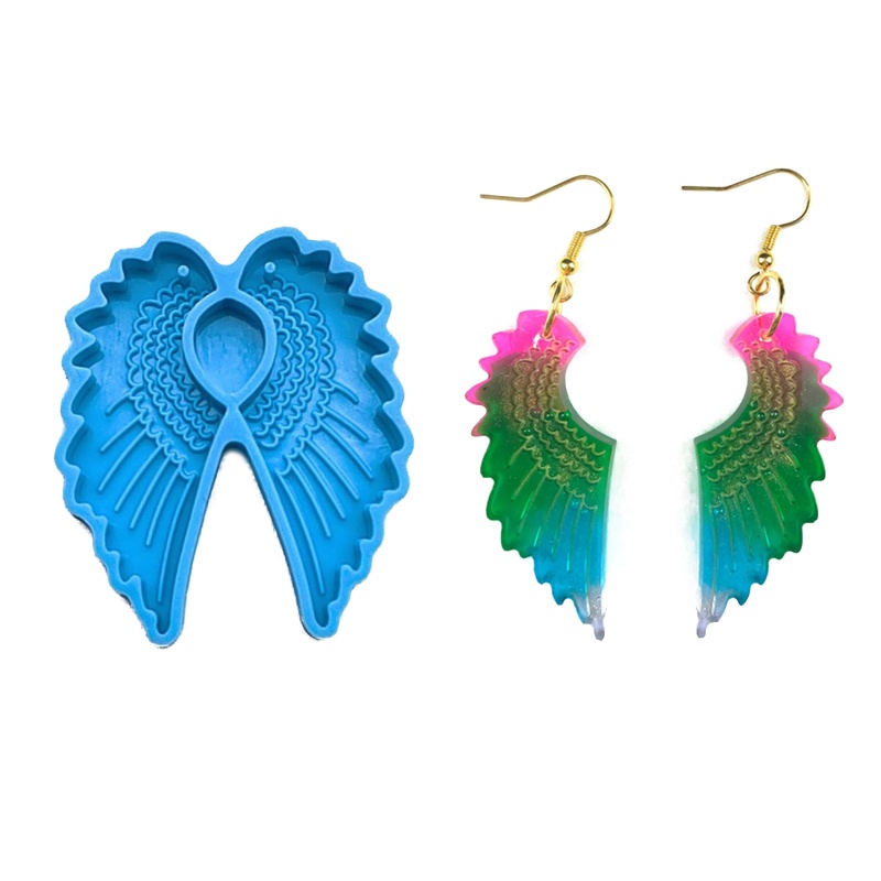 Sa Khuôn Silicone Làm Mặt Trang Sức Hình Đôi Cánh Thiên Thần DIY