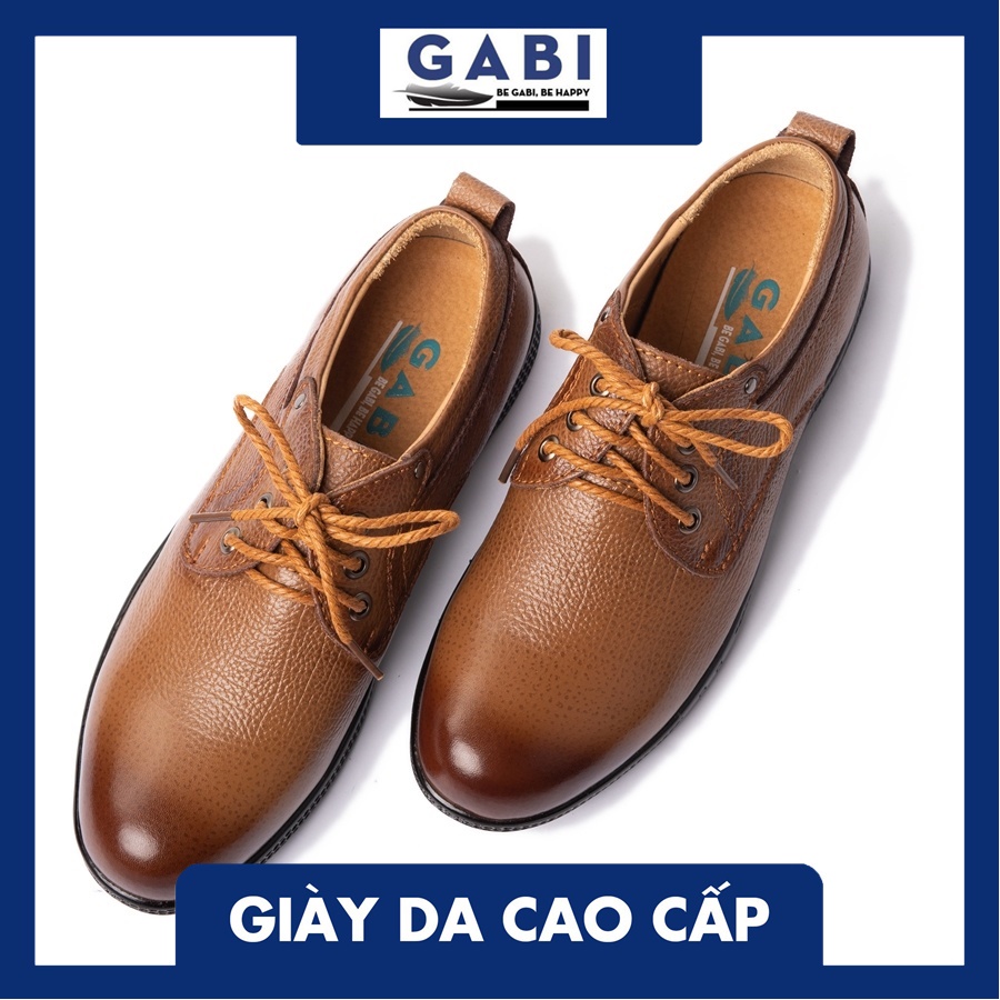 Giày da thể thao nam có dây cột lịch lãm màu vàng bò GBTT26-3