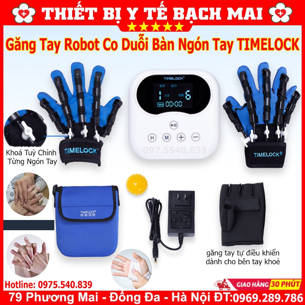 Găng Tay Tập Phục Hồi Chức Năng Bàn Ngón Tay, Găng Tay Robot Tập Tay TIMELOCK
