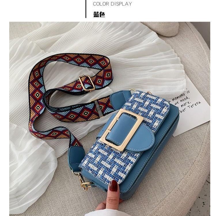 Túi Đeo Chéo Bằng Vải Len Phong Cách Hàn Quốc Thời Trang Cho Nữ