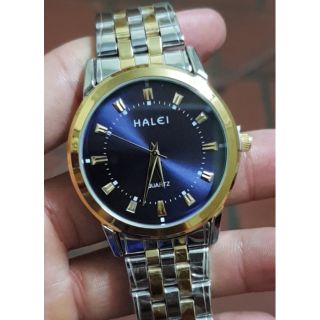 Đồng hồ Nam HALEI dây vàng trắng mặt Xanh Đen phong cách
