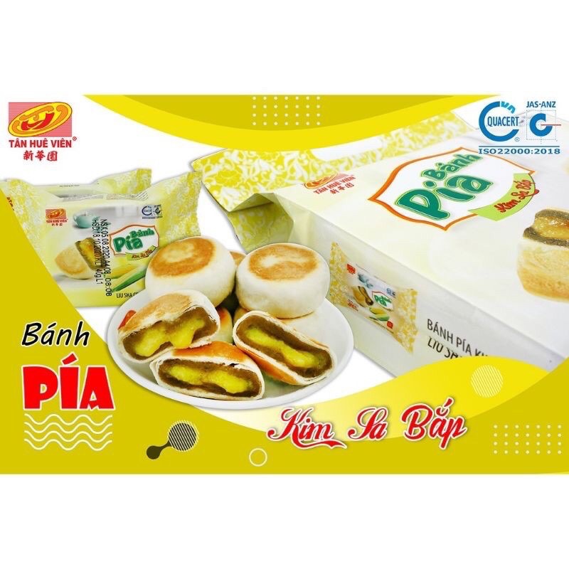 Bánh Pía Kim Sa Bắp Tân Huê Viên 480gam (12 cái nhỏ)