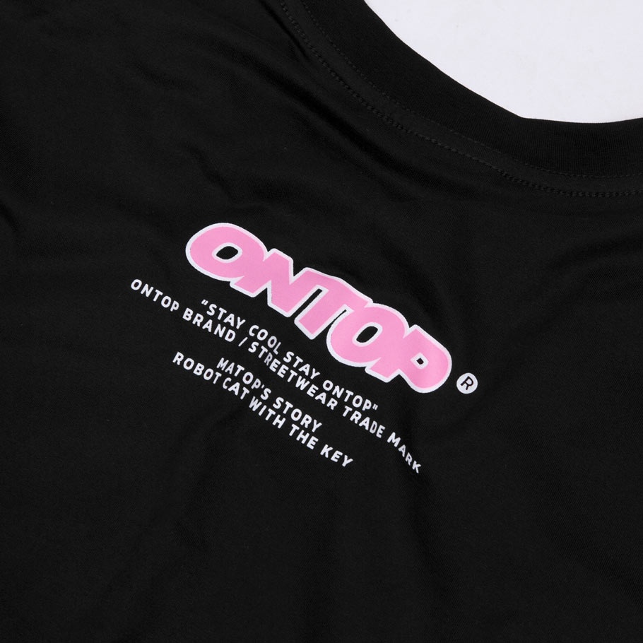 Áo thun tay lỡ form rộng nam nữ màu đen local brand ONTOP - illusion Matop O14-T3