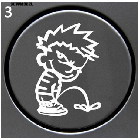 Tem Decal Sticker miếng dán Trang Trí nắp bình xăng nhiên liệu xe hơi ô tô chú bé Naughty Boy cho xe Toyota Vios