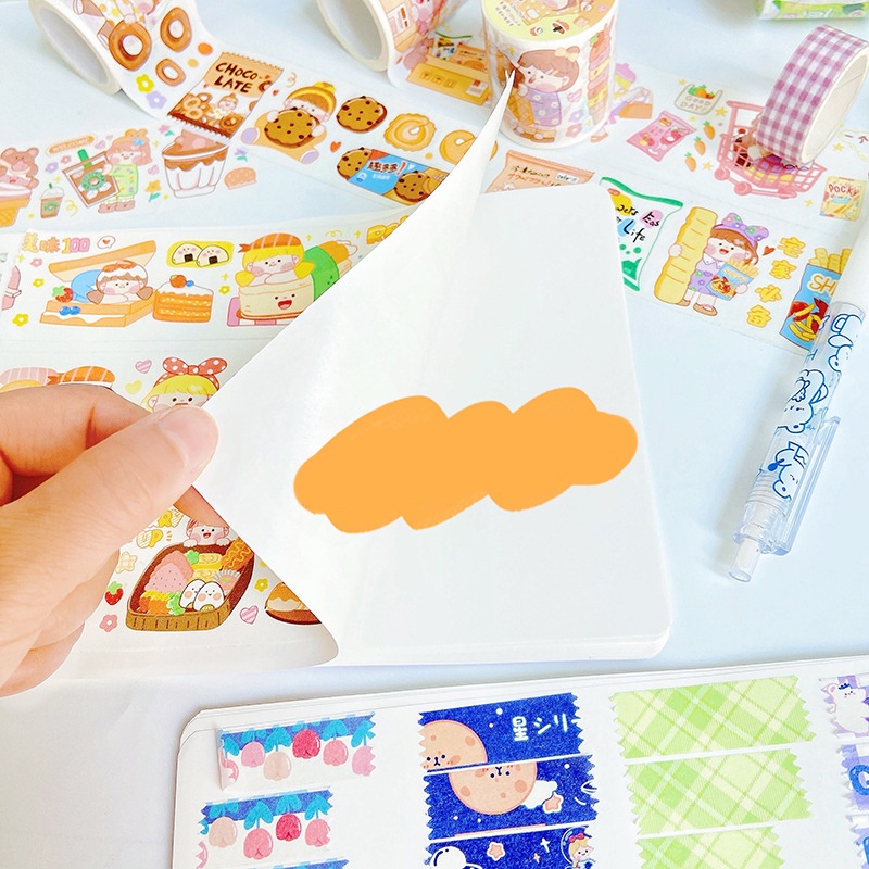 Sổ Chiết Washi Sticker Lò Xo Size A5 A4 Dạng Ngang 48 Trang Dụng Cụ Làm Sổ Bullet Journal Strawberry Girl