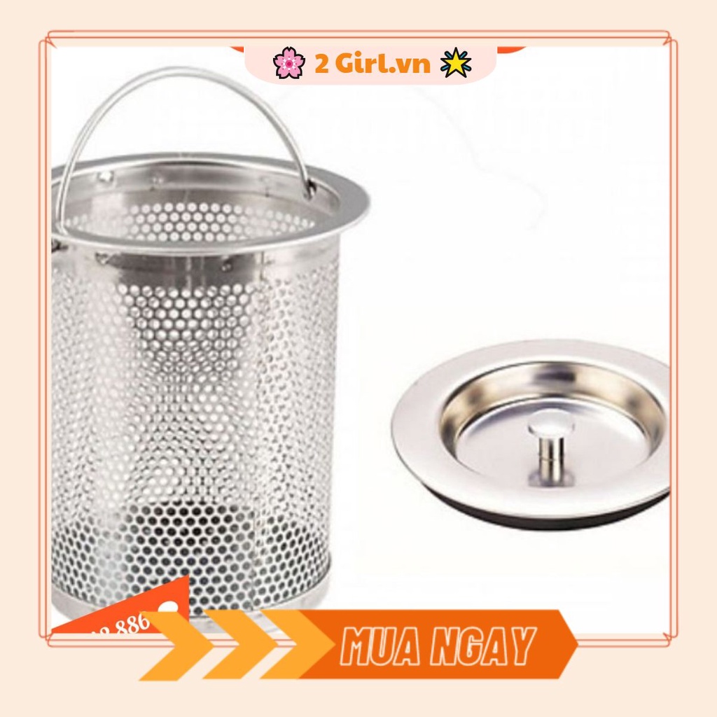 Bộ Giỏ Lọc Rác + Nắp Đậy Bồn Rửa Chén Bằng Inox