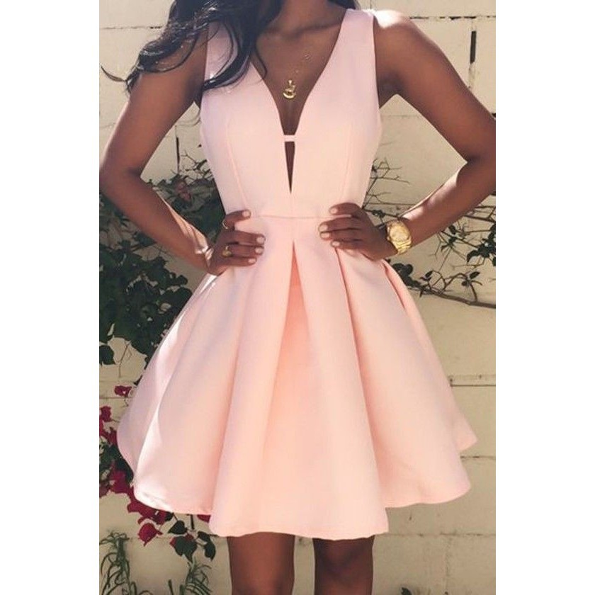 ☛☏❤Sexy Women Deep V-Neck Sleeveless Party Evening Cocktail Short Mini Dress | BigBuy360 - bigbuy360.vn