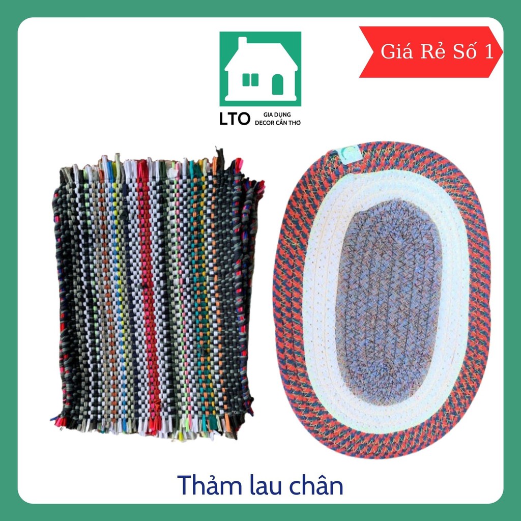 Thảm chùi chân hình tròn bằng vải sợi mềm Hình ova