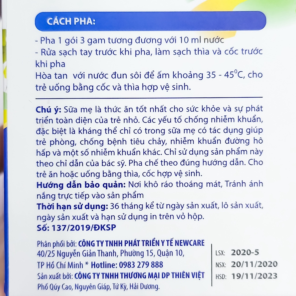 RubyHinew Sữa Bột Gầy New Zealand Tăng Sức Đề Kháng, Ăn Ngon Ruby Hinew Hộp 20 gói