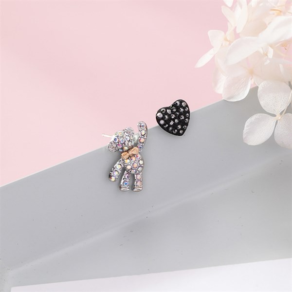 Bông tai Teddy black heart