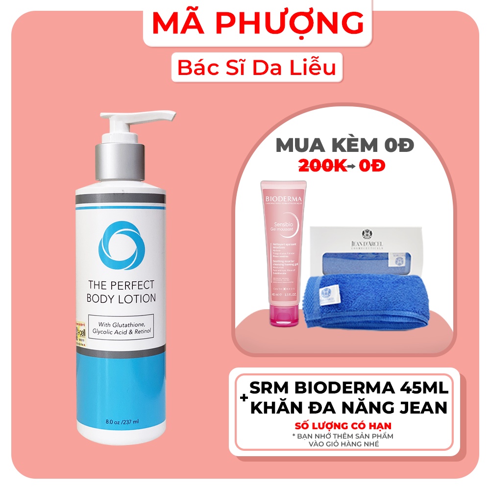 Dưỡng thể trắng da The Perfect Body Lotion, Sữa tắm tẩy da chết The Perfect Body Wash - Bác sĩ Mã Phượng