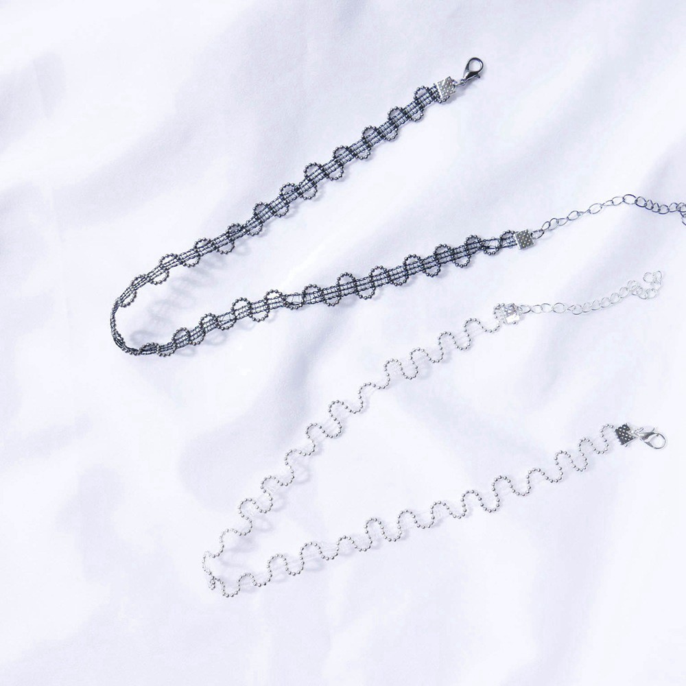 Vòng cổ dây bện đính hạt nhỏ