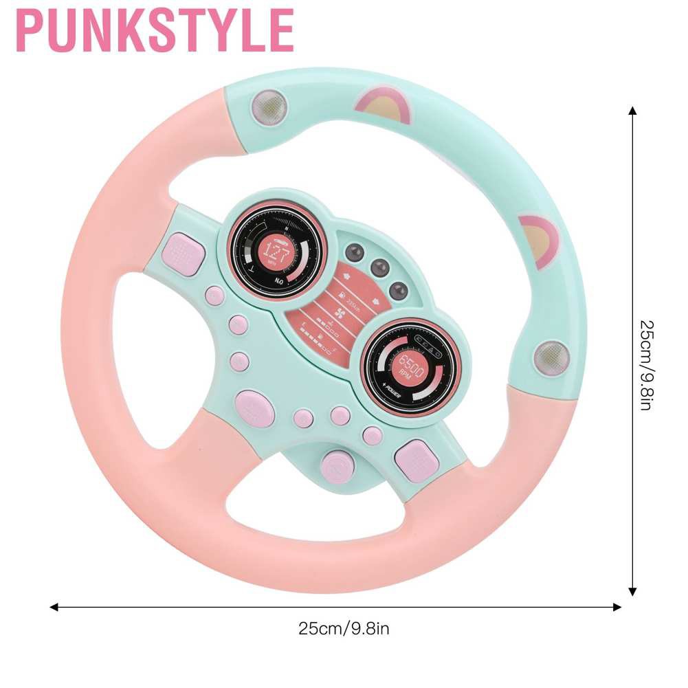 Punkstyle Simulation Steering Wheel Children Early Education Initiation Toy with Base Birthday Gifts