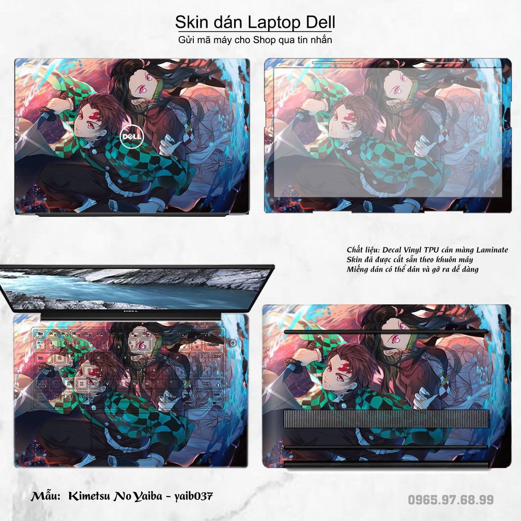 Skin dán Laptop Dell in hình Kimetsu No Yaiba nhiều mẫu 2 (inbox mã máy cho Shop)