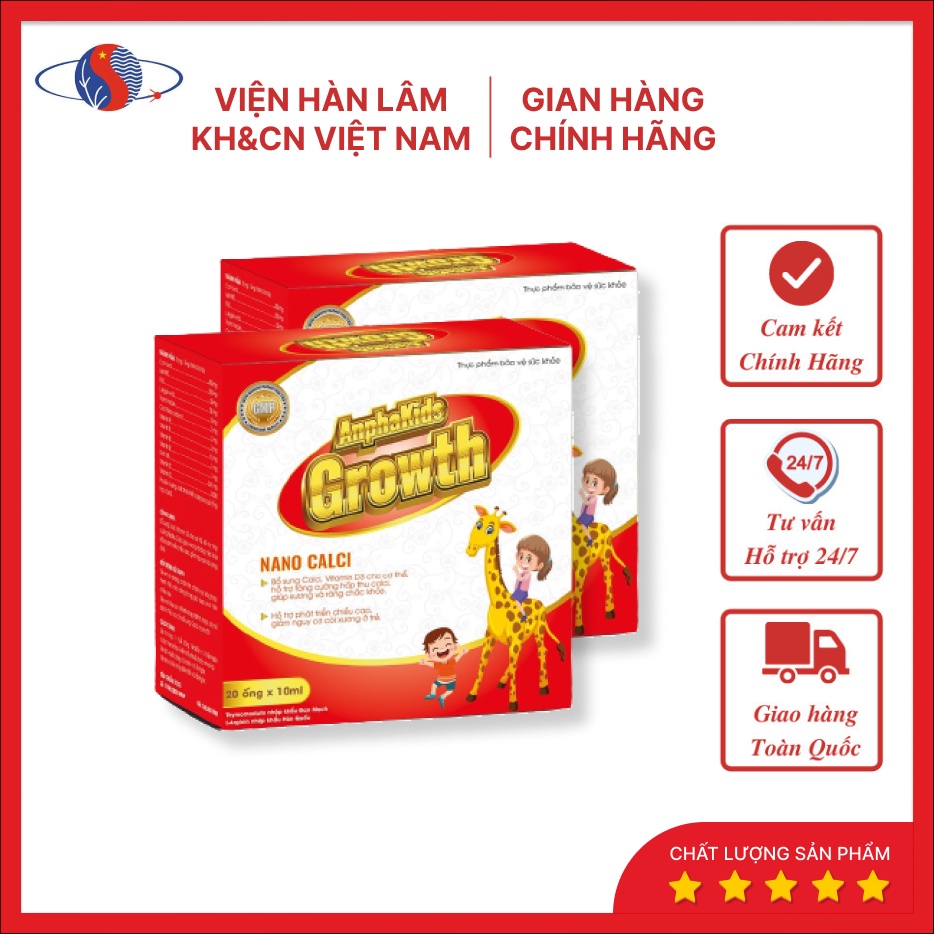 Tăng Chiều Cao Cho Bé Nano Canxi AnphaKids Growth - Sản Phẩm Viện Hàn Lâm KH&CN Việt Nam