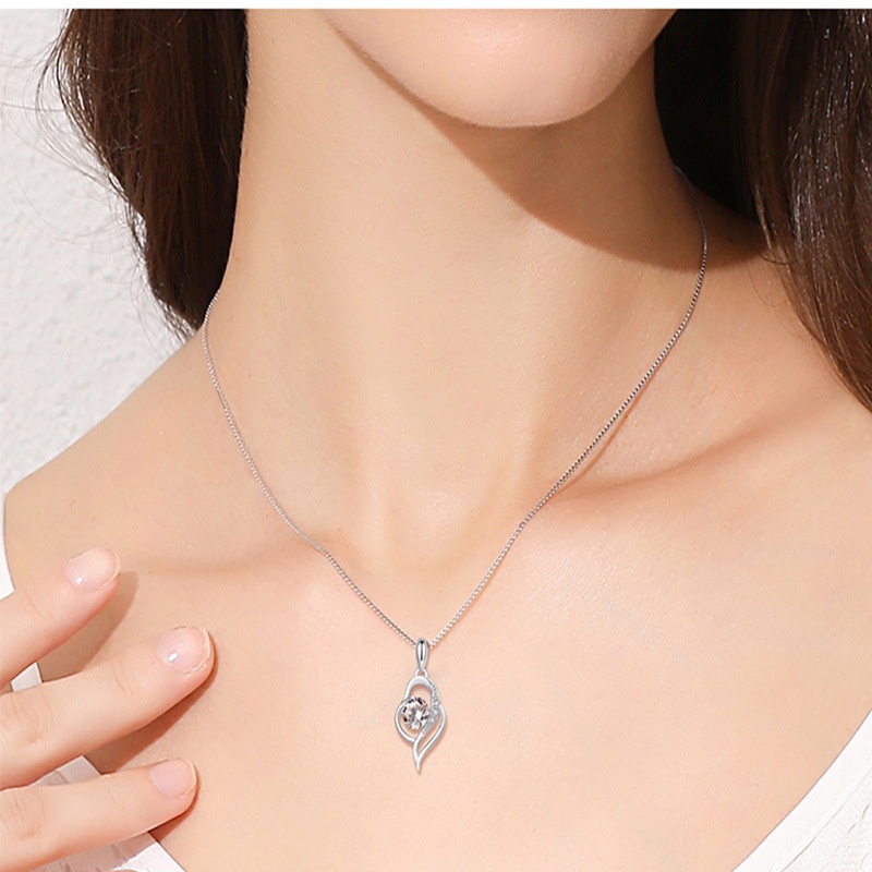 Vòng cổ Mặt Trái Tim Đính Đá Zircon Thời Trang Cho Nữ
