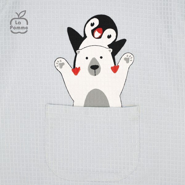 La pomme Bộ quần áo dài tay bé trai bé gái SL204 Cánh cut và Gấu trắng La pomme