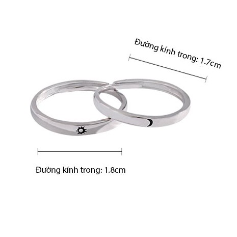 Nhẫn Đôi Bạc Ý S925 Quà Tặng Tình Bạn Tình Yêu ND2516 Bảo Ngọc Jewelry