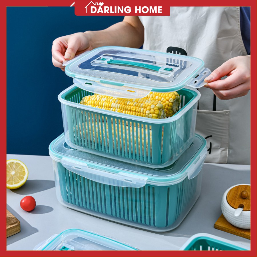 Hộp Bảo Quản Thực Phẩm Tủ Lạnh Set 5 Món, Hộp Đựng Thực Phẩm Đa Năng Darling Home
