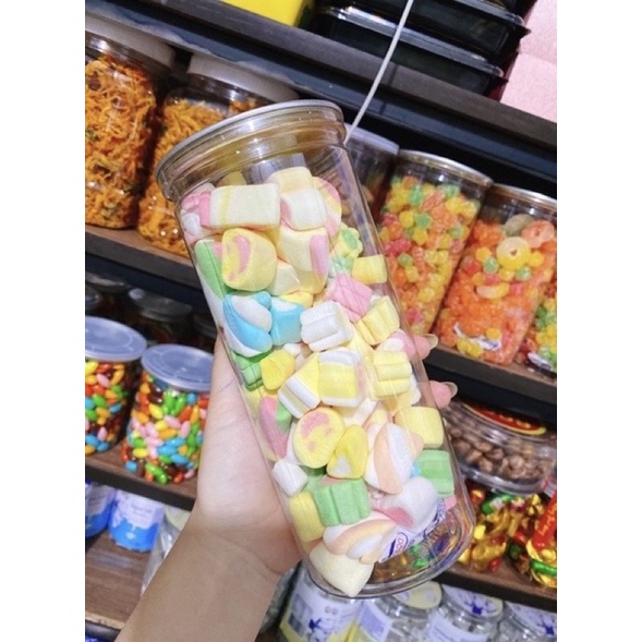 Kẹo Bông Marshmallow_Kẹo Bông Mềm Hũ 250gr
