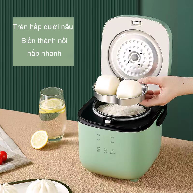 Nồi Cơm Điện Mini Jiashi Chống Dính Đa Năng 1-2 Người - Nồi Cơm Điện Nhỏ Cảm Ứng Thông Minh Hầm Canh, Nấu Cơm, Hấp Đồ