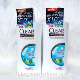 Combo 2 chai dầu gội clear bạc hà 400g thái lan