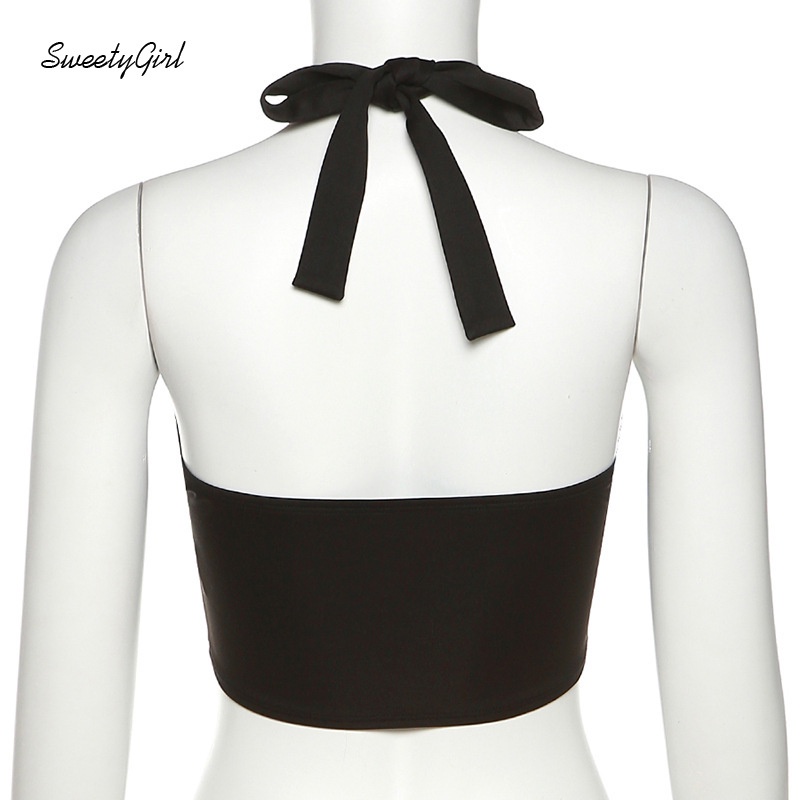 Áo Tank Top Hai Dây Dáng Ôm Màu Tương Phản Đính Nơ Thời Trang 2022 Cho Bạn Gái